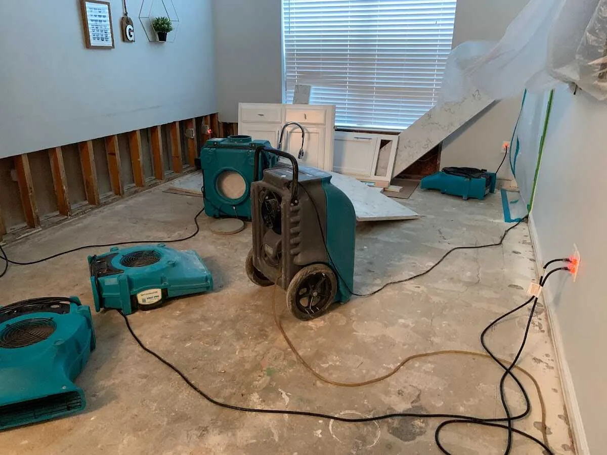 Dehumidifier in flood-cut room for Water Extraction & Removal in Darnestown